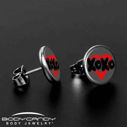 XOXO Heart Stud Earrings by Onyx O