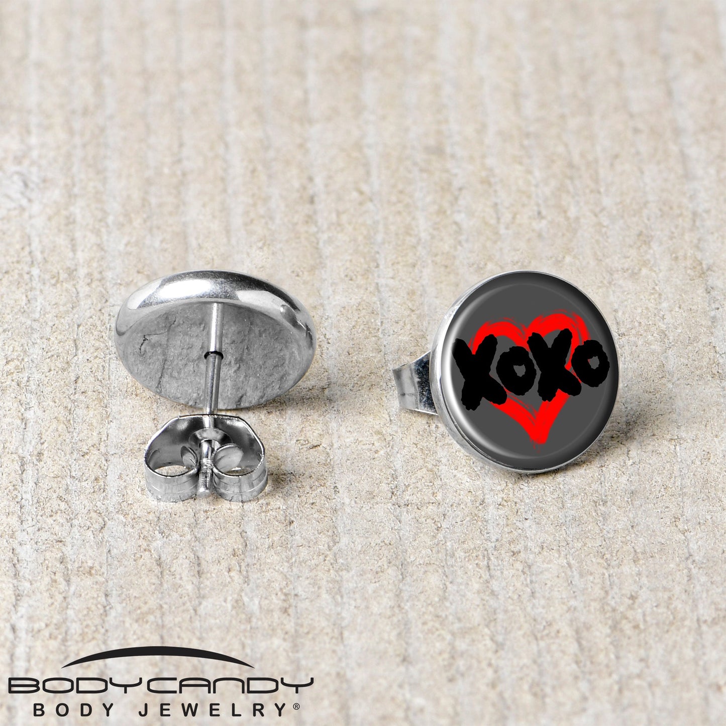 XOXO Heart Stud Earrings by Onyx O