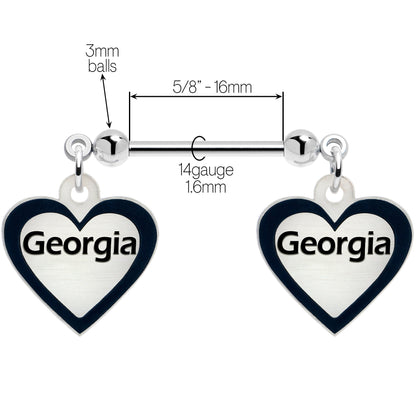 Custom Heart Glow in the Dark Double Personalized Name Dangle Nipple Ring Set