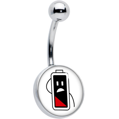 Battery Empty Belly Ring by Onyx O