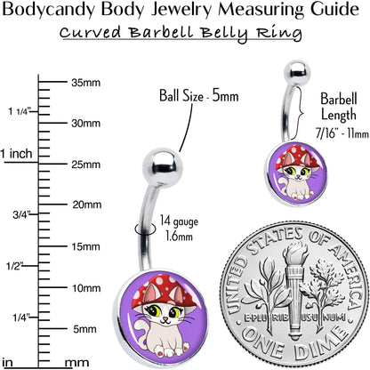 Polka Dot Mushroom Hat Cat Belly Ring by Onyx O