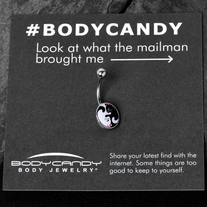 Cute Kitty Cat Yin Yang Belly Ring by Onyx O