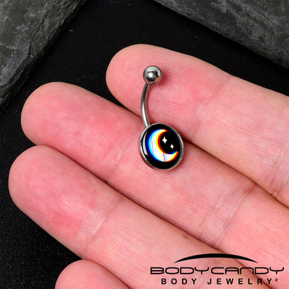 Chromatic Moon Belly Ring by Onyx O