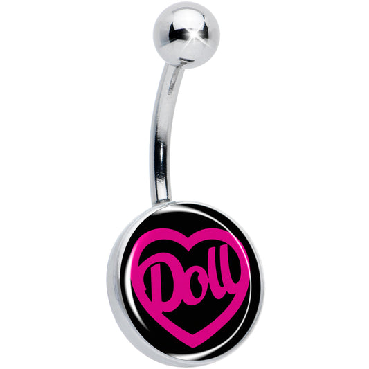 Hollow Heart Doll Word Belly Ring by Onyx O