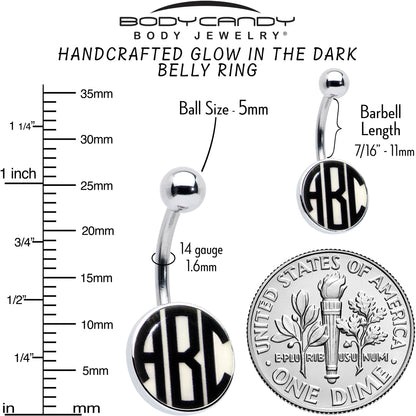 Custom Glow in the Dark Logo Personalized Initial Belly Ring