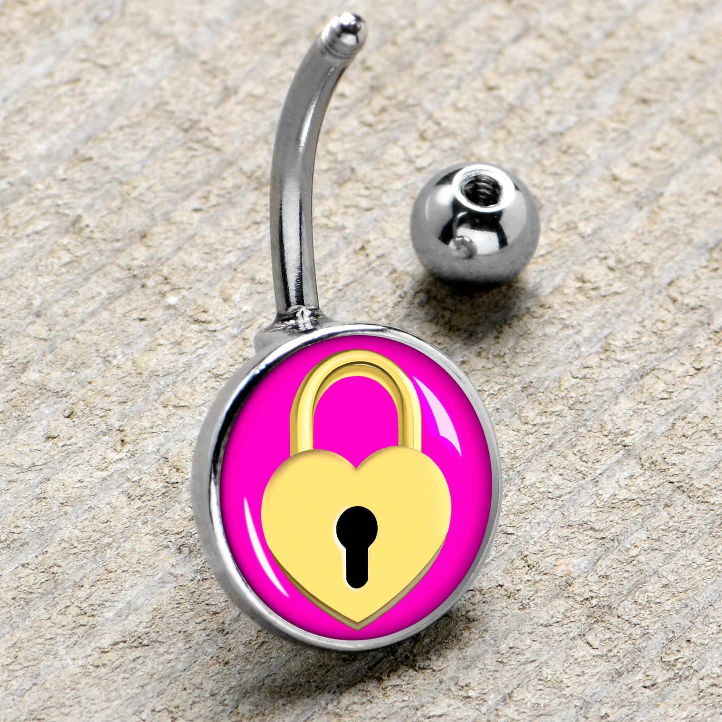 Heart Lock Belly Ring by Onyx O