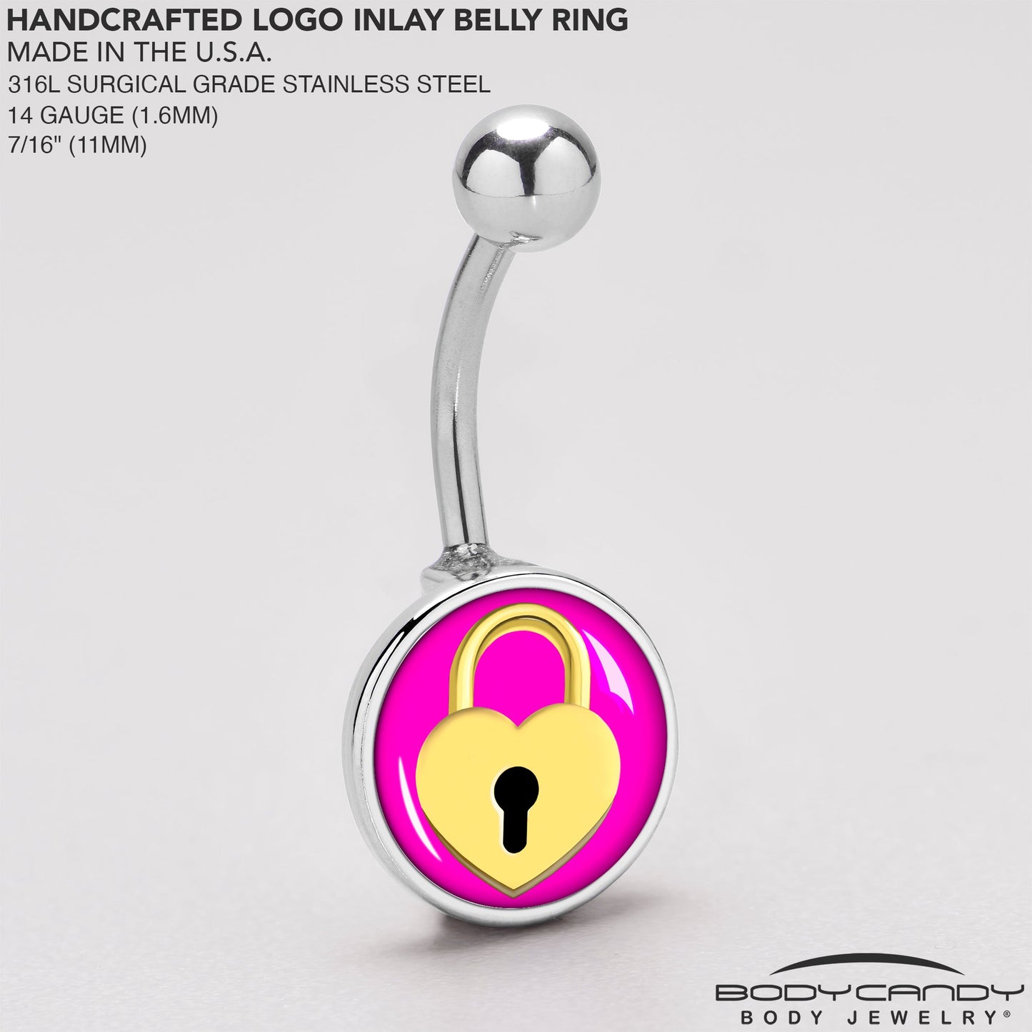 Heart Lock Belly Ring by Onyx O