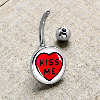 Kiss Me Candy Heart Belly Ring by Onyx O
