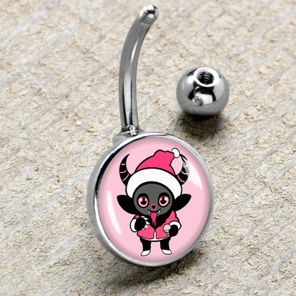 Krampus Cutie Christmas Holiday Belly Ring by Onyx O