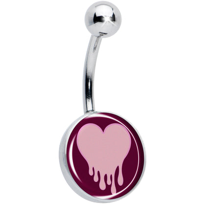 Pinkish Melting Heart Belly Ring by Onyx O