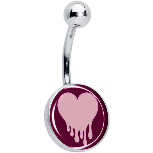 Pinkish Melting Heart Belly Ring by Onyx O