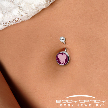Pinkish Melting Heart Belly Ring by Onyx O