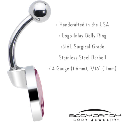 Pinkish Melting Heart Belly Ring by Onyx O