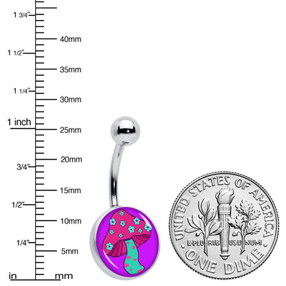 Funky Floral Mushroom Belly Ring by Onyx O