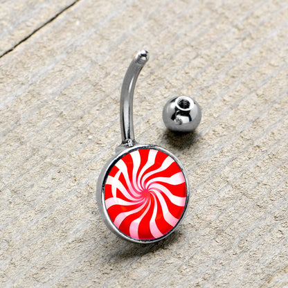 Holiday Peppermint Candy Belly Ring
