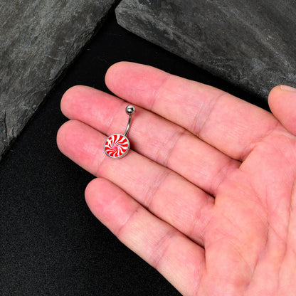 Holiday Peppermint Candy Belly Ring