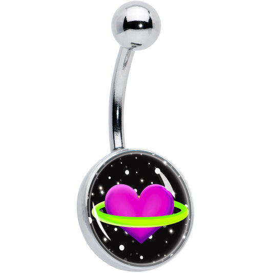Heart Planet Belly Ring by Onyx O