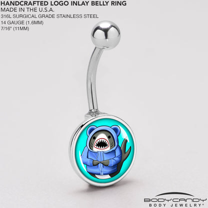 Shark in a Hoodie Belly Ring by Onyx O