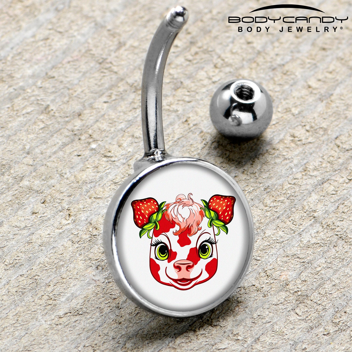 Stawberry Cow Belly Ring by Onyx O