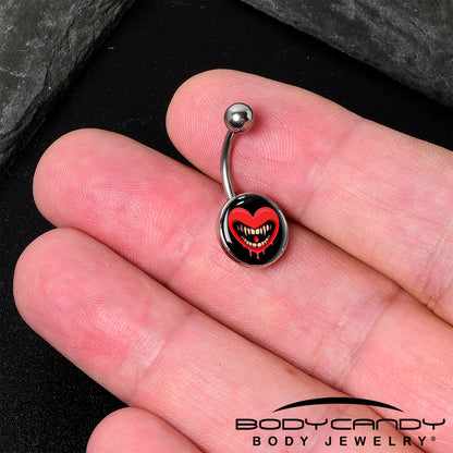 Valentine Heart Vampire Belly Ring