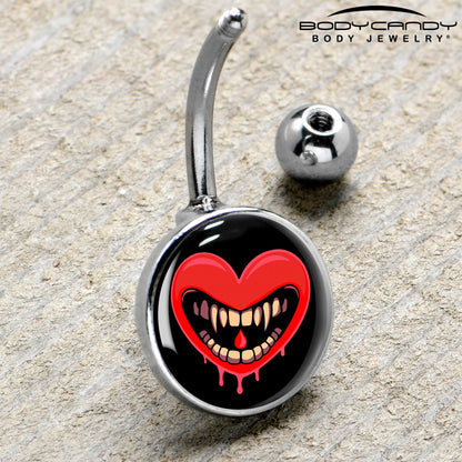 Valentine Heart Vampire Belly Ring