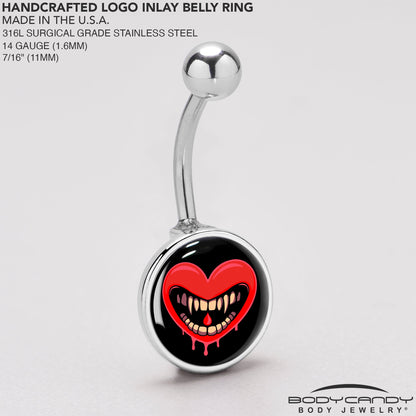 Valentine Heart Vampire Belly Ring