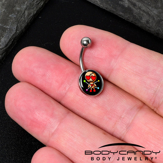 Valentine Heart Voodoo Doll Belly Ring