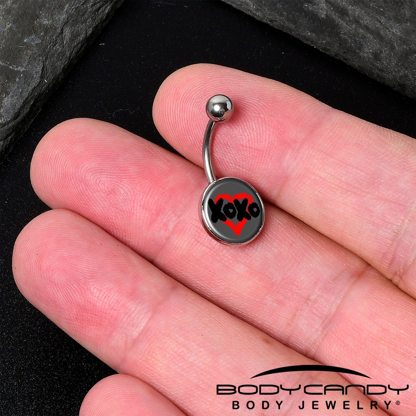 XOXO Heart Belly Ring by Onyx O