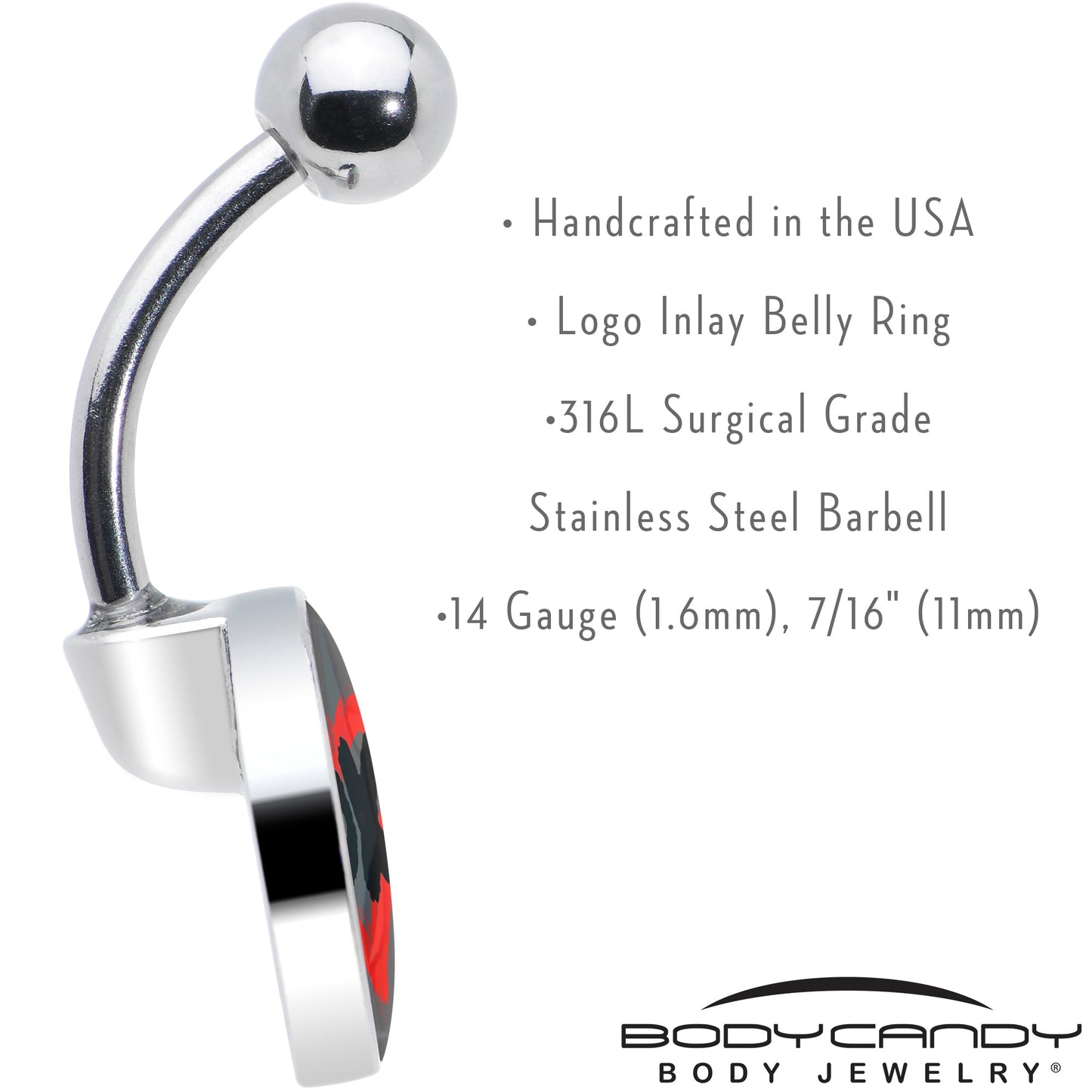 XOXO Heart Belly Ring by Onyx O