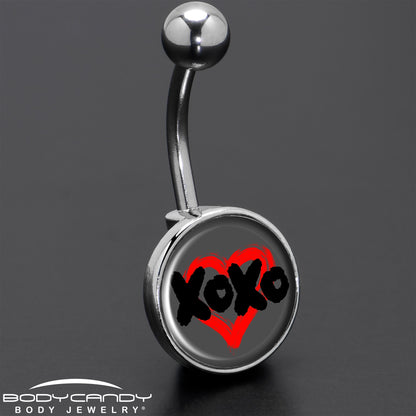 XOXO Heart Belly Ring by Onyx O