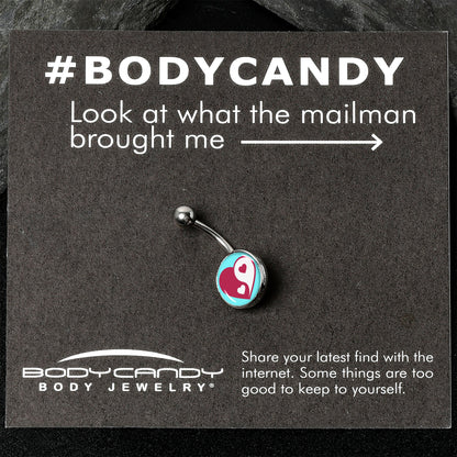 Love Yin Yang Heart Belly Ring by Onyx O