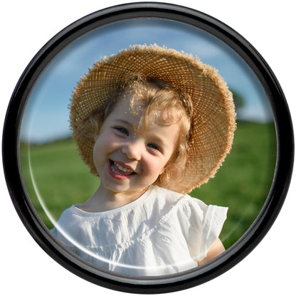 Black Acrylic Custom Photo Saddle Plug - buy 2 for a pair