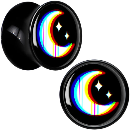 0G Chromatic Moon Black Acrylic Saddle Plug Set by Onyx O