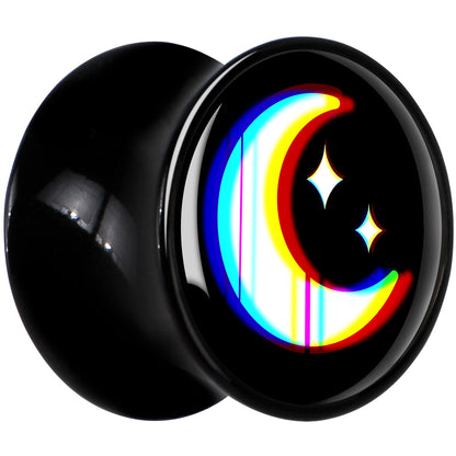 0G Chromatic Moon Black Acrylic Saddle Plug Set by Onyx O