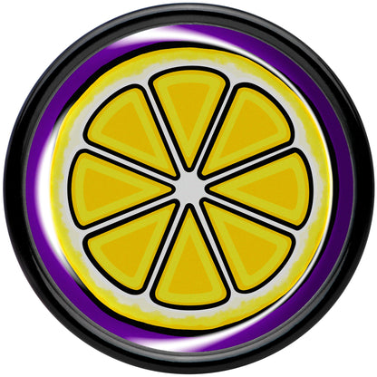 Yellow Slice of Lemon Black Acrylic Saddle Plug Set by Onyx O