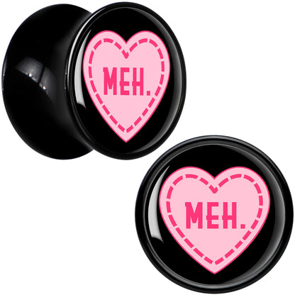 MEH Heart Black Acrylic Saddle Plug Set by Onyx O