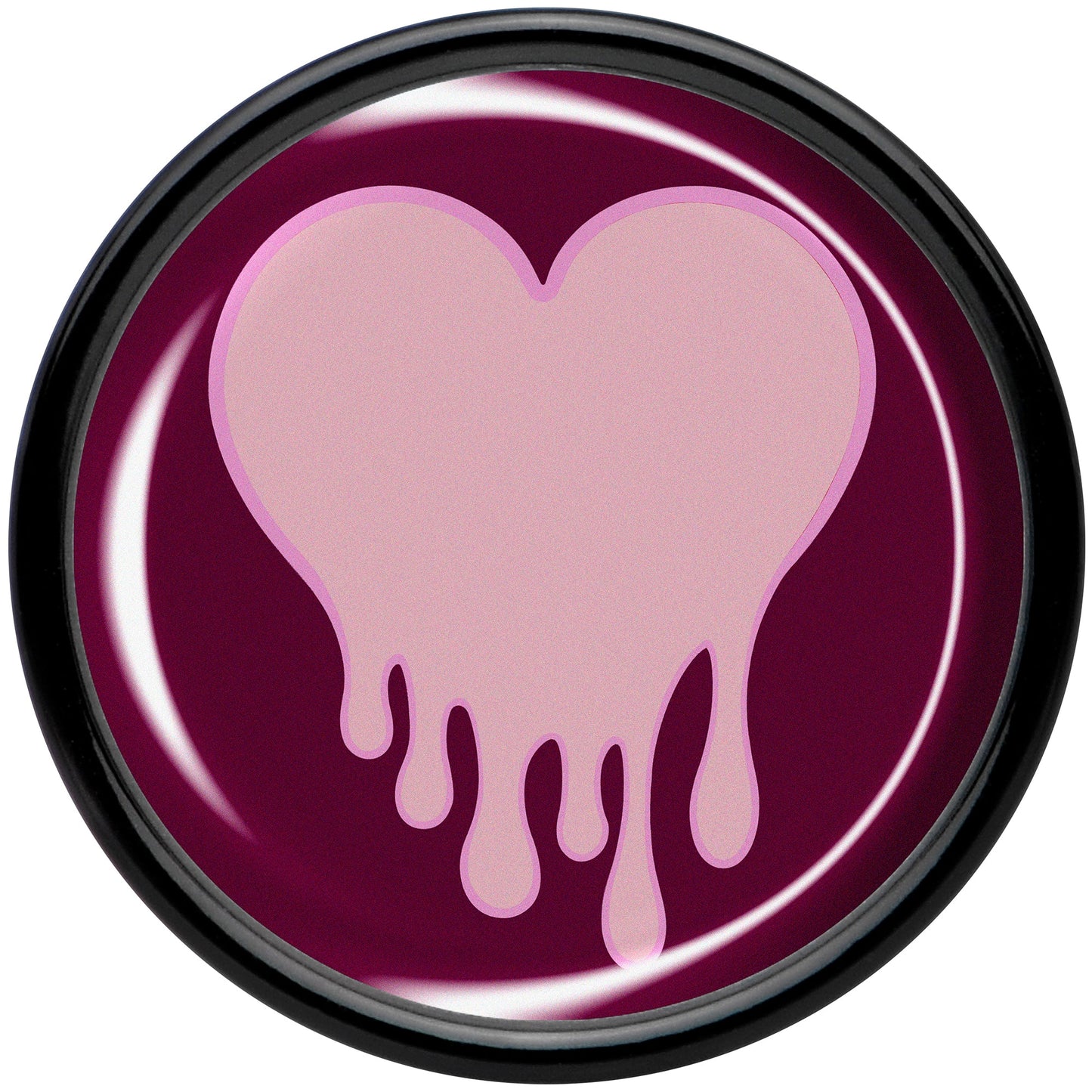 Pinkish Melting Heart Black Acrylic Saddle Plug Set by Onyx O