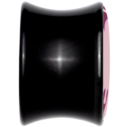 Pinkish Melting Heart Black Acrylic Saddle Plug Set by Onyx O