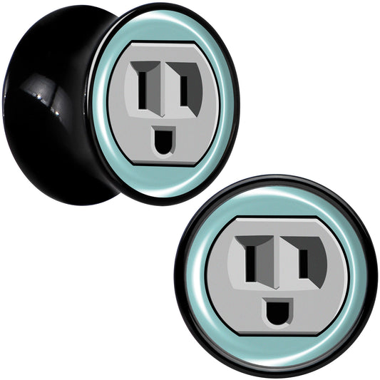 0G Smiling Plug Outlet Black Acrylic Saddle Plug Set by Onyx O