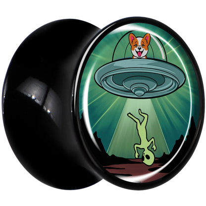 0G Reverse Alien UFO Abduction Black Acrylic Saddle Plug Set by Onyx O