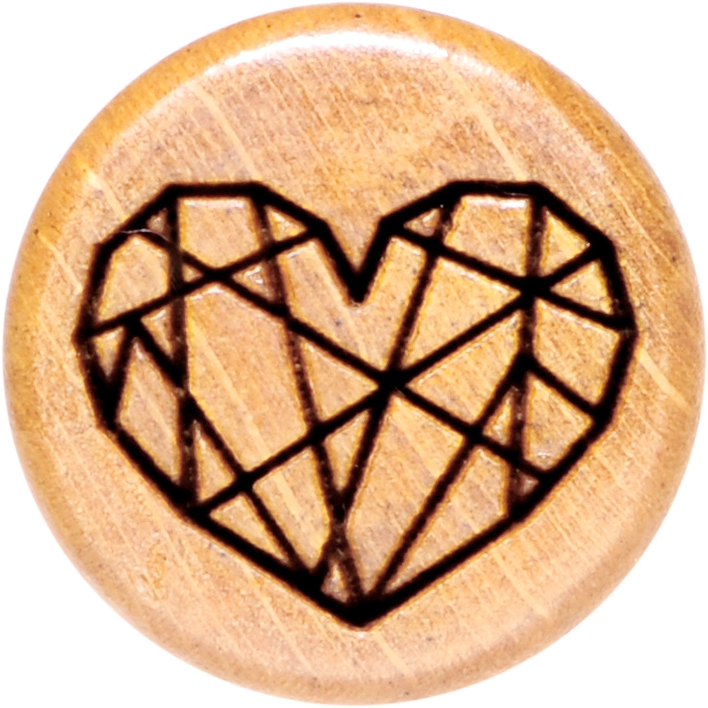 Organic Beechwood Geometric Heart Saddle Plug Set 0G to 25mm