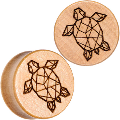 Organic Beechwood Geometric Turtle Saddle Plug Sett 0G to 25mm