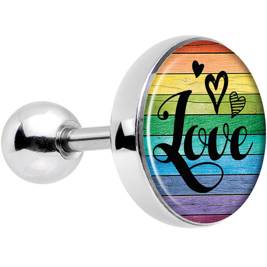 Rainbow Wooden Love Pride Flag Tragus Cartilage Earring