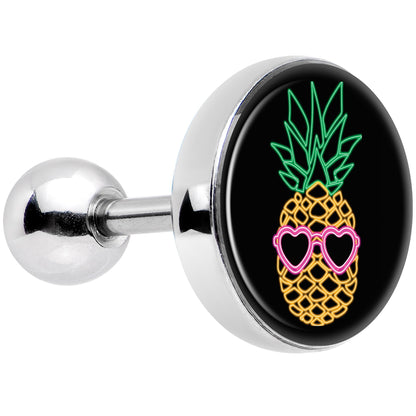 16G 1/4 Neon Heart Tropical Pineapple Tragus Cartilage Earring