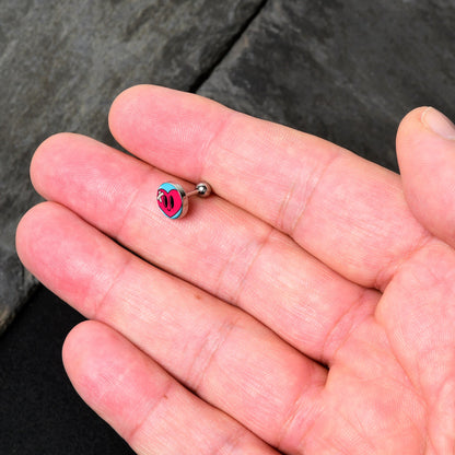 16G 1/4 Heartbreak Bandaged Heart Cartilage Tragus Earring by Onyx O