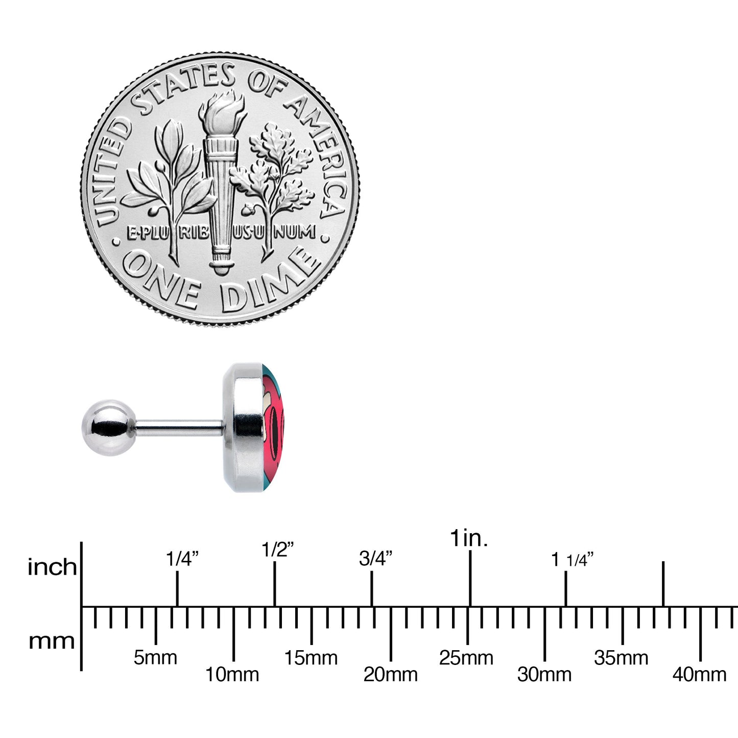 16G 1/4 Heartbreak Bandaged Heart Cartilage Tragus Earring by Onyx O