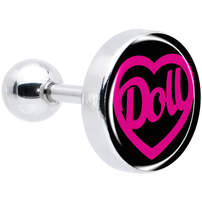 16G 1/4 Hollow Heart Doll Word Tragus Cartilage Earring by Onyx O