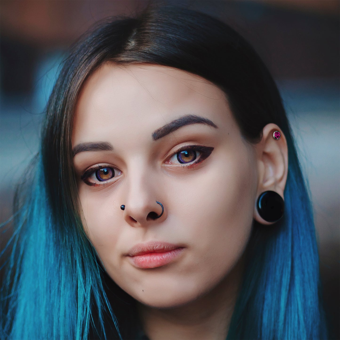 16G 1/4 Hollow Heart Doll Word Tragus Cartilage Earring by Onyx O