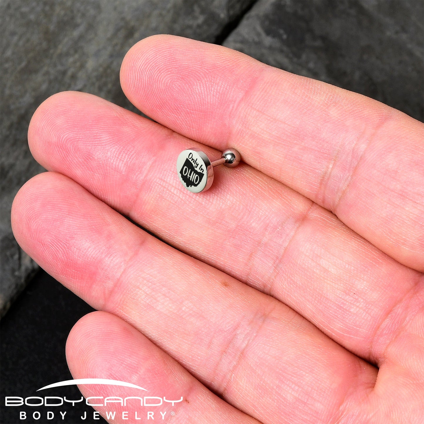16G 1/4 Glow in the Dark Only in Ohio Tragus Cartilage Earring by Onyx O