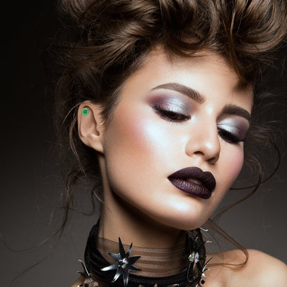 16G 1/4 Glow in the Dark Heart Spider Web Cartilage Tragus Earring